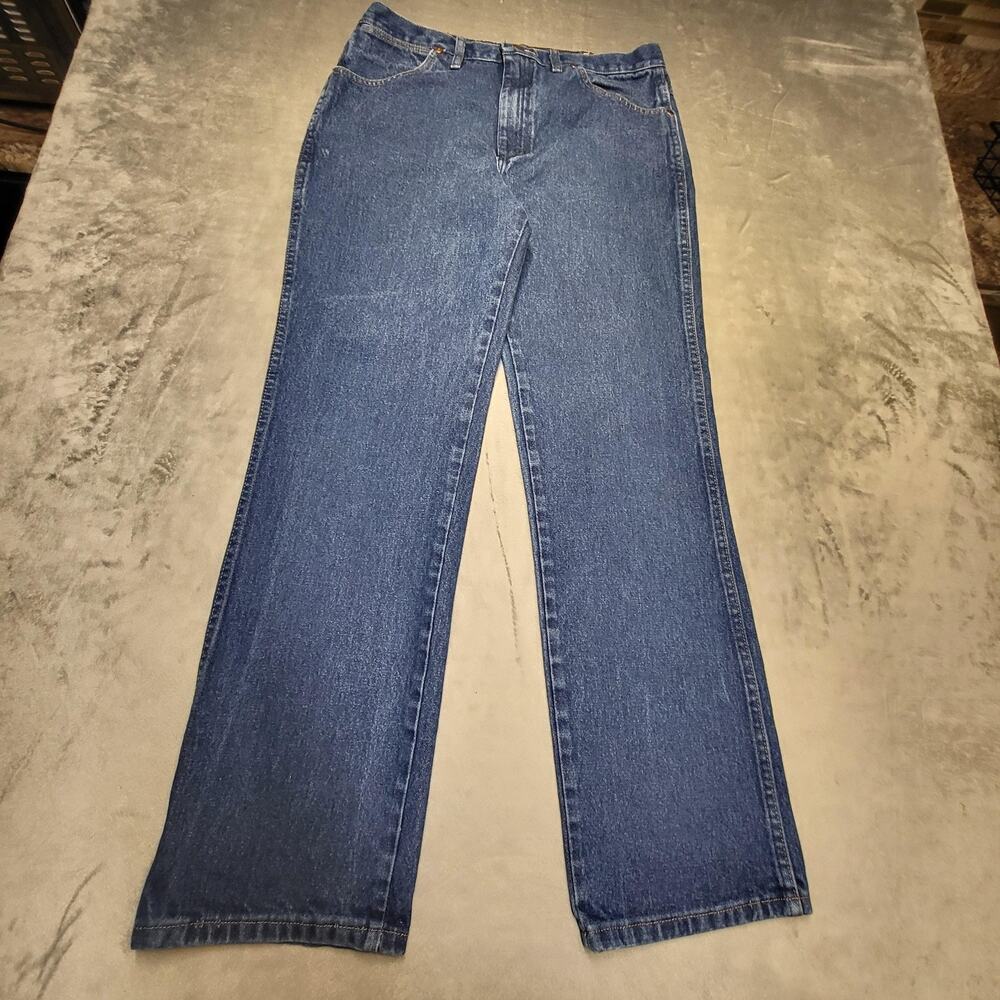 Vintage Wrangler Jeans Mens 34x32 Blue Medium Wash Straight Denim Pockets